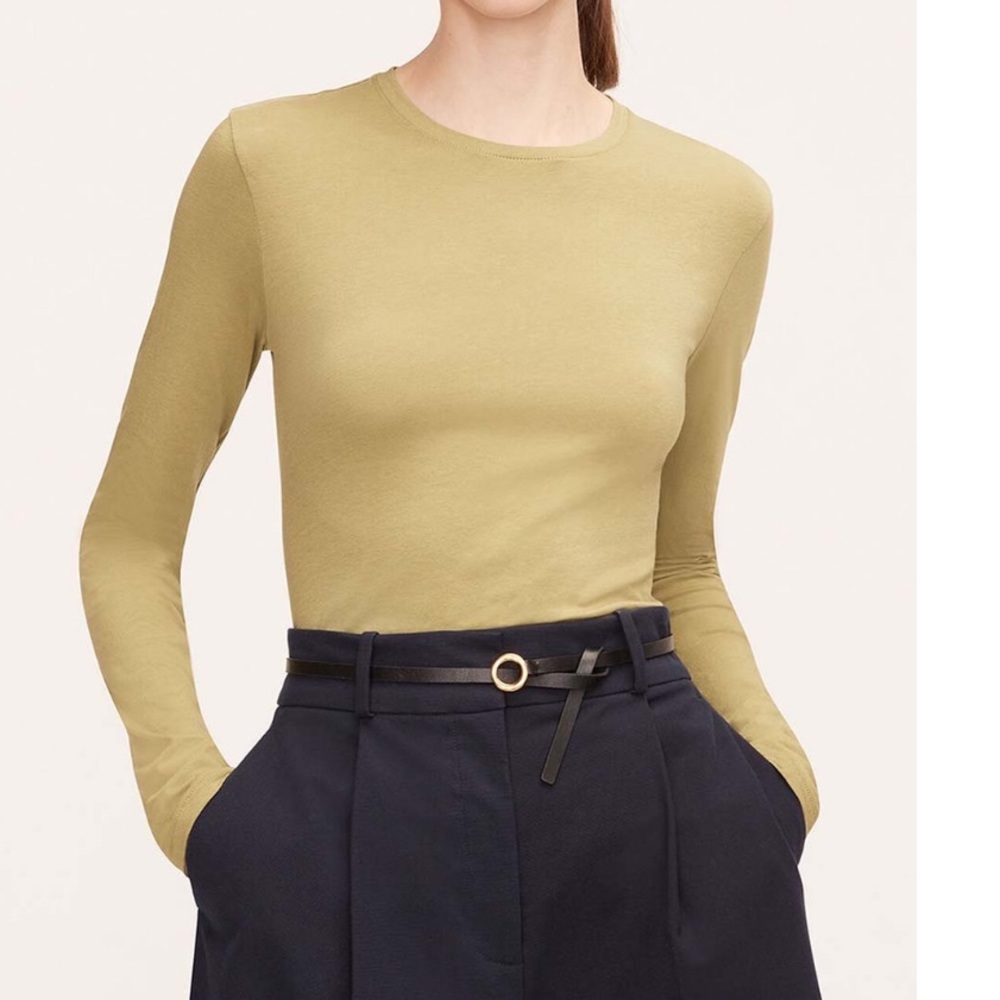 Rebecca Taylor Light Olive Long-Sleeve Essential